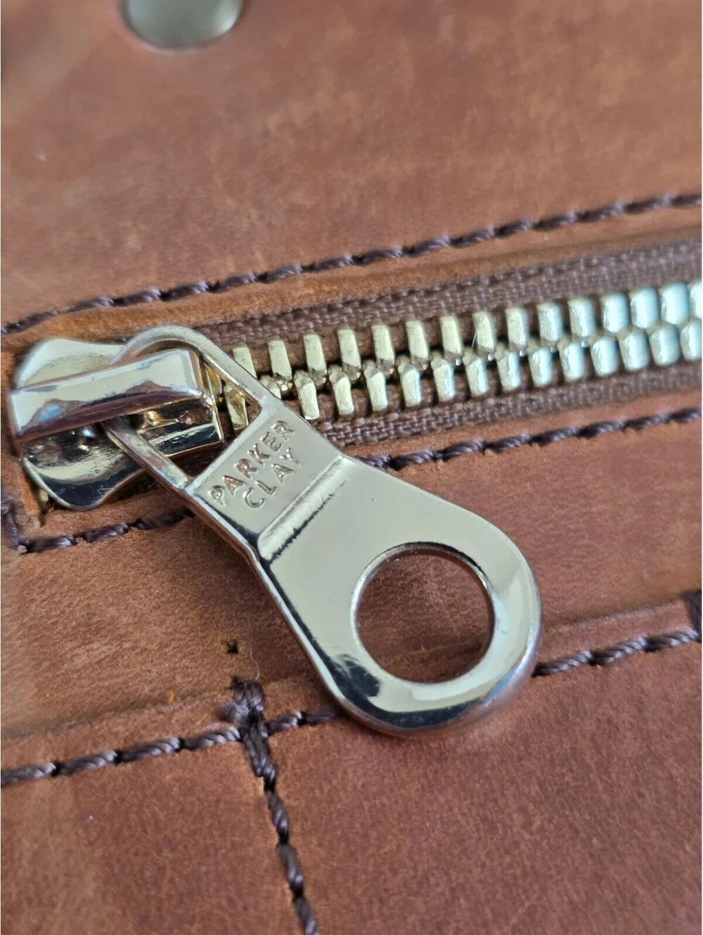 Parker Clay Brown Leather Merkato Signature Tote